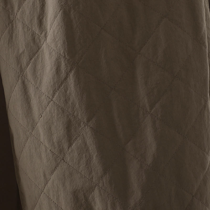 Pantalones gruesos de algodón y poliéster con estampado de rombos y Buddha Stones para mujer con bolsillos - image 20