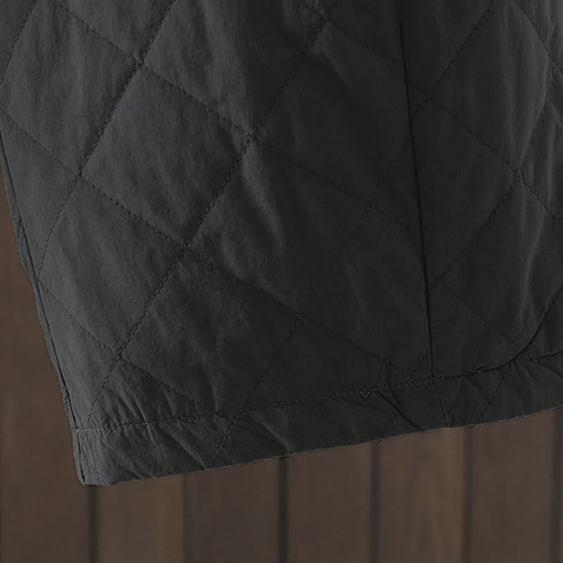 Pantalones gruesos de algodón y poliéster con estampado de rombos y Buddha Stones para mujer con bolsillos - image 16