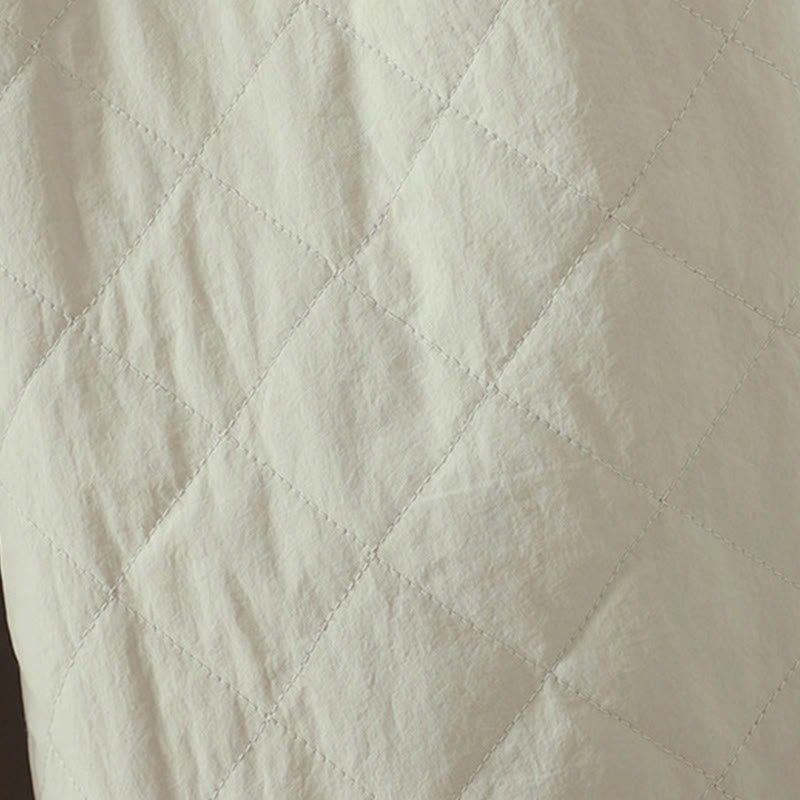 Pantalones gruesos de algodón y poliéster con estampado de rombos y Buddha Stones para mujer con bolsillos - image 10