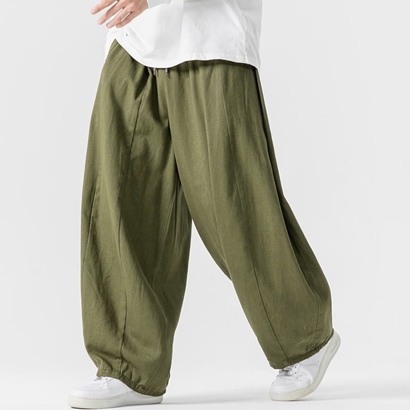 Pantalones harén de algodón con cintura elástica y bolsillos para hombre, color liso, con estampado de Buddha Stones - image 2
