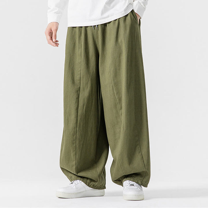 Pantalones harén de algodón con cintura elástica y bolsillos para hombre, color liso, con estampado de Buddha Stones - image 5