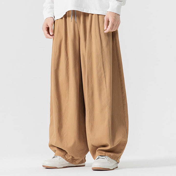 Pantalones harén de algodón con cintura elástica y bolsillos para hombre, color liso, con estampado de Buddha Stones - image 13