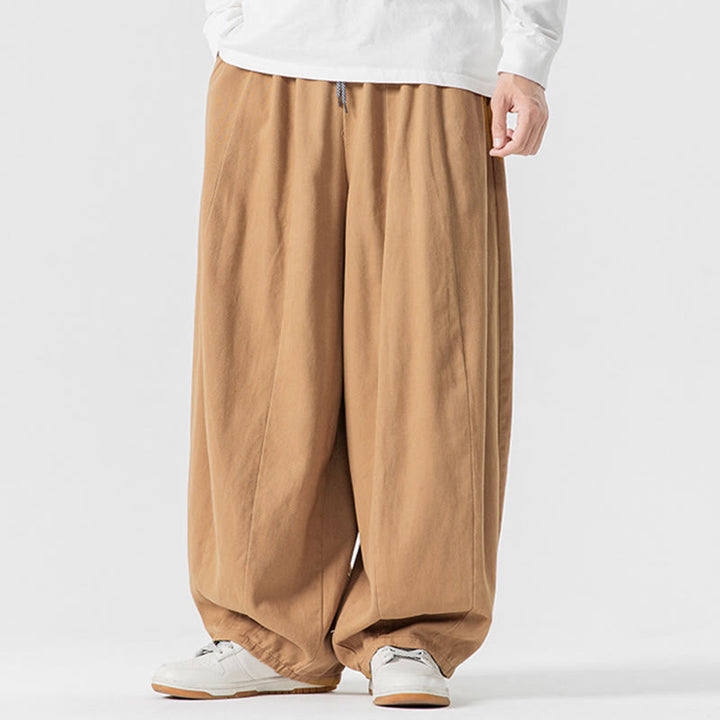 Pantalones harén de algodón con cintura elástica y bolsillos para hombre, color liso, con estampado de Buddha Stones - image 12