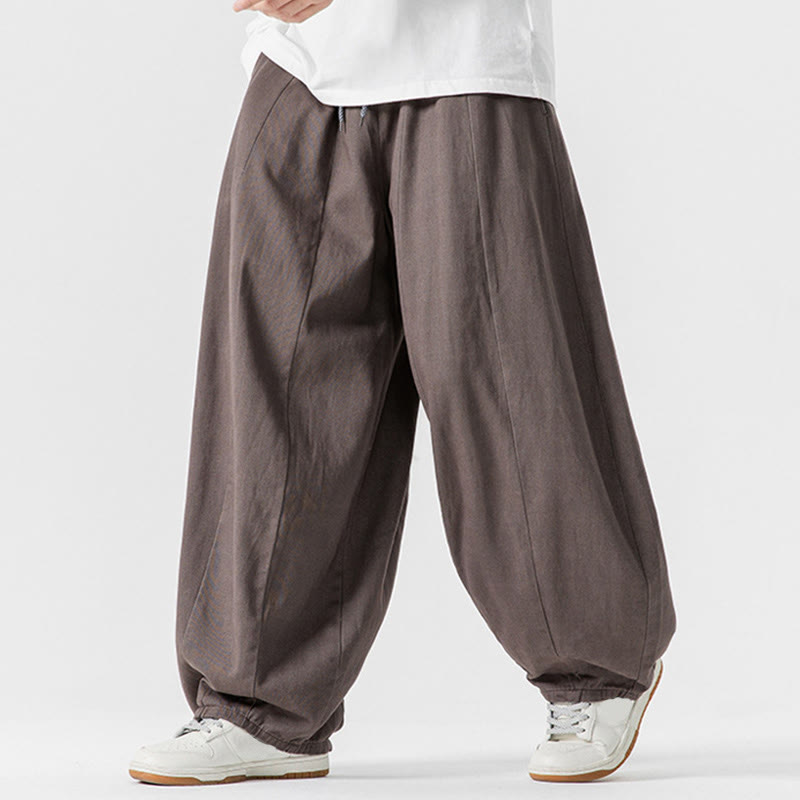Pantalones harén de algodón con cintura elástica y bolsillos para hombre, color liso, con estampado de Buddha Stones - image 21