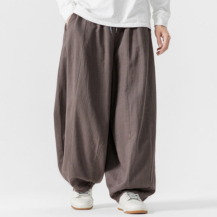 Pantalones harén de algodón con cintura elástica y bolsillos para hombre, color liso, con estampado de Buddha Stones - image 18
