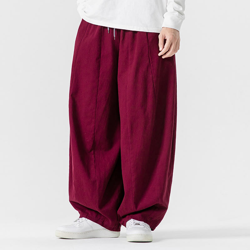 Pantalones harén de algodón con cintura elástica y bolsillos para hombre, color liso, con estampado de Buddha Stones - image 30