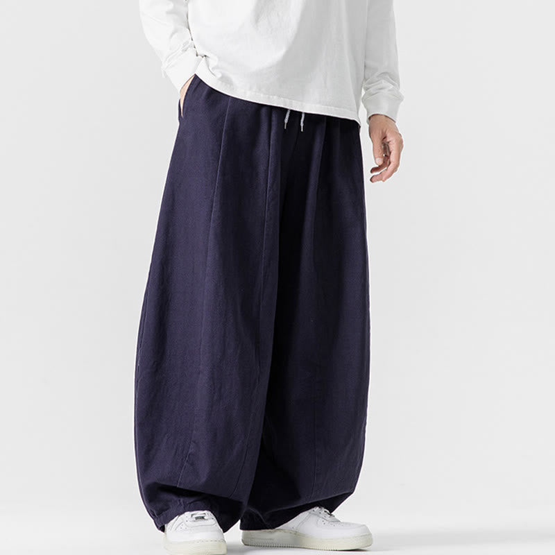 Pantalones harén de algodón con cintura elástica y bolsillos para hombre, color liso, con estampado de Buddha Stones - image 35