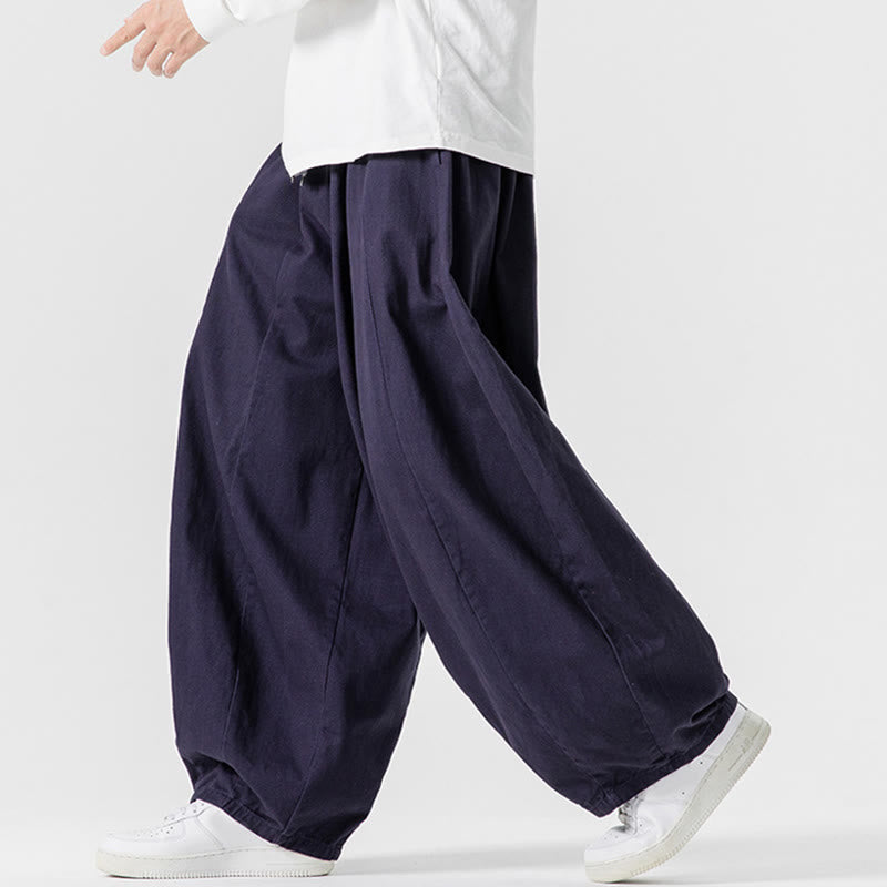 Pantalones harén de algodón con cintura elástica y bolsillos para hombre, color liso, con estampado de Buddha Stones - image 36
