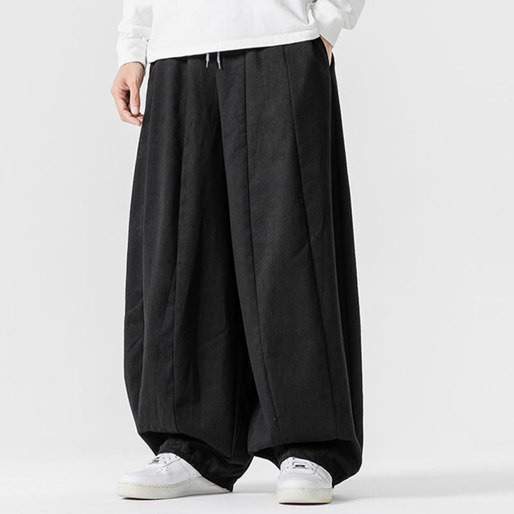 Pantalones harén de algodón con cintura elástica y bolsillos para hombre, color liso, con estampado de Buddha Stones - image 43