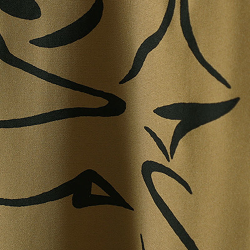 Camisa de algodón y poliéster de manga larga para mujer con cuello alto y estampado de líneas de Buddha Stones para primavera y otoño  - image 7