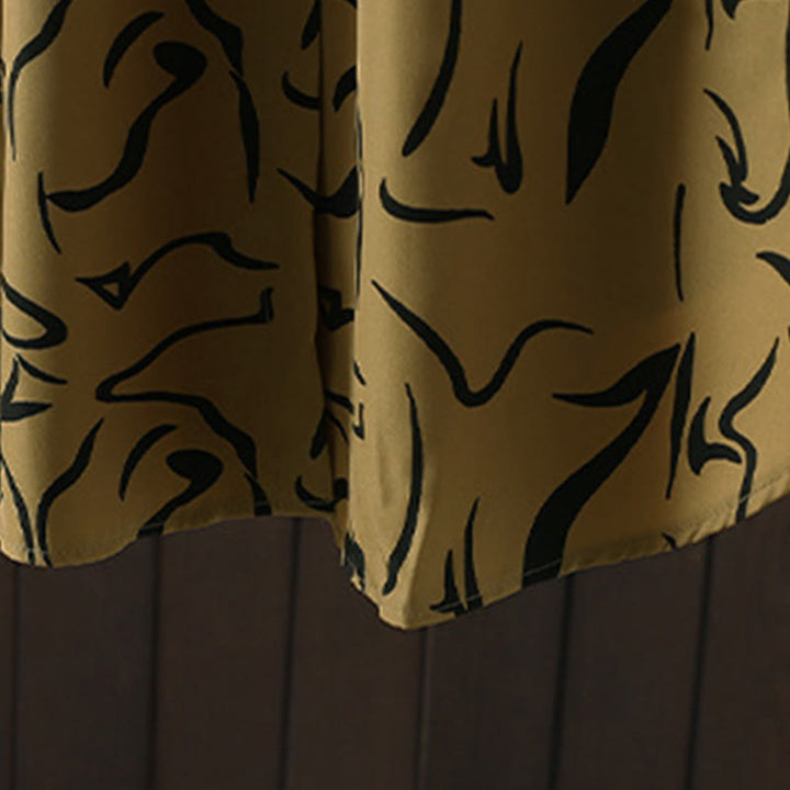 Camisa de algodón y poliéster de manga larga para mujer con cuello alto y estampado de líneas de Buddha Stones para primavera y otoño  - image 9