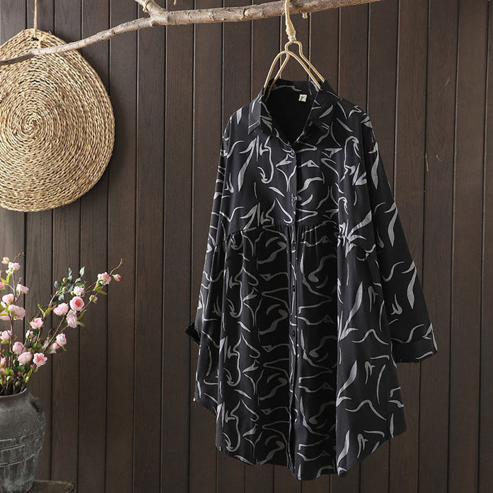 Camisa de manga larga para mujer con estampado de Buddha Stones, cuello alto y diseño de primavera/otoño.  - Negro - US14, UK/AU18, EU46 (4XL) - image 16