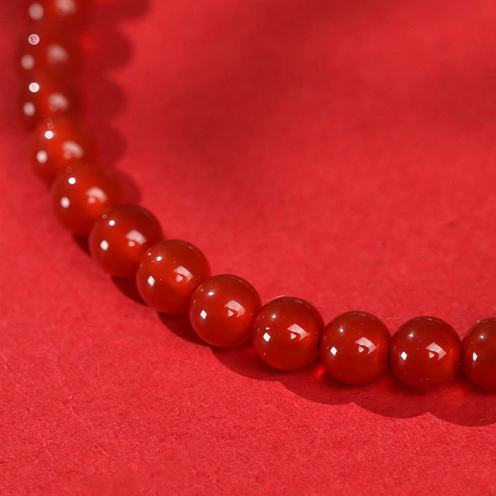 Pulsera de ágata roja y cinabrio de plata de ley 999 con Buddha Stones y el Año del Caballo - image 11