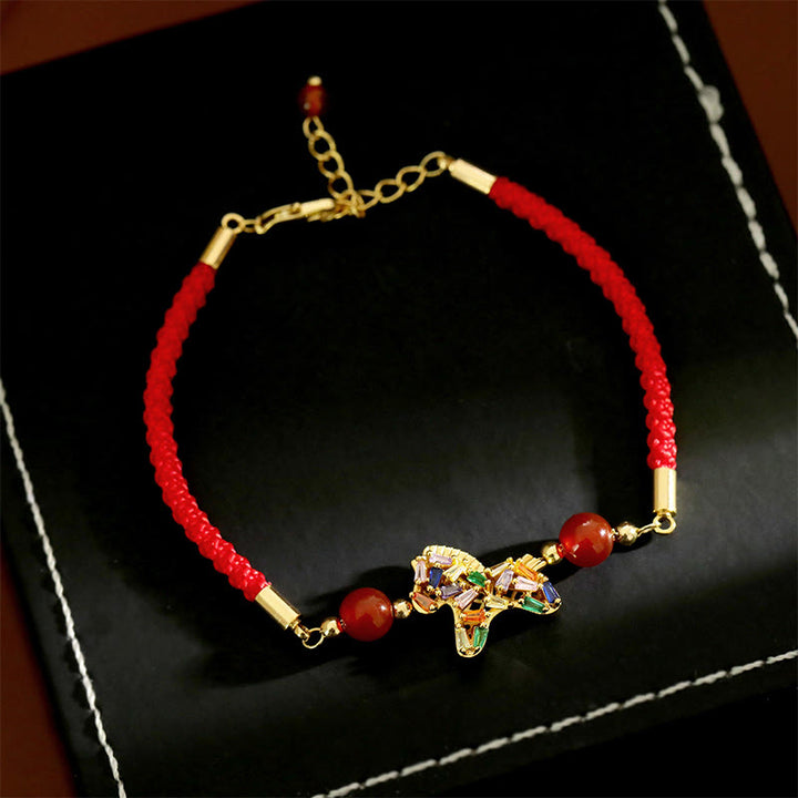 Pulsera de equilibrio de ágata roja y cobre del Año del Caballo con Buddha Stones - image 12