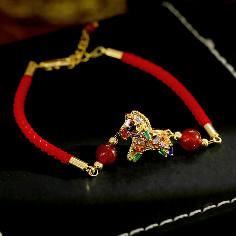 Pulsera de equilibrio de ágata roja y cobre del Año del Caballo con Buddha Stones - image 10