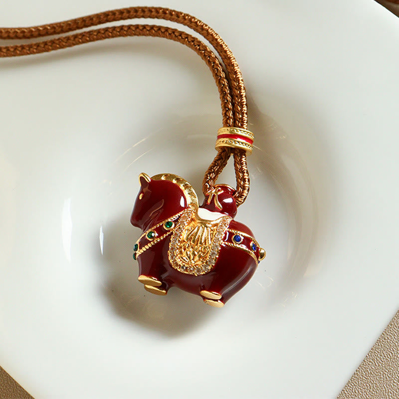 Colgante de cobre con Buddha Stones y equilibrio del Año del Caballo - image 3