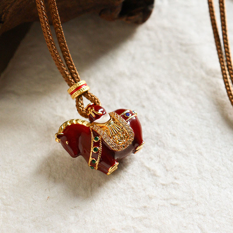 Colgante de cobre con Buddha Stones y equilibrio del Año del Caballo - image 2