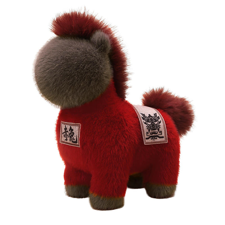 Manta de sillín bordada con Buddha Stones, año del caballo, muñeco de peluche para decoración del hogar - image 3