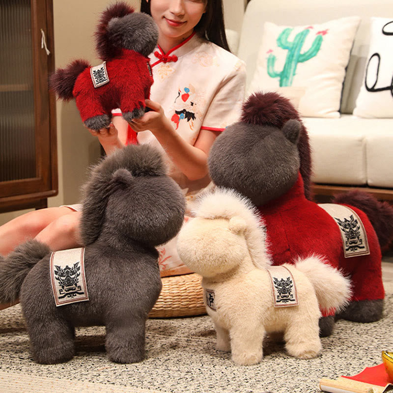 Manta de sillín bordada con Buddha Stones, año del caballo, muñeco de peluche para decoración del hogar - image 13