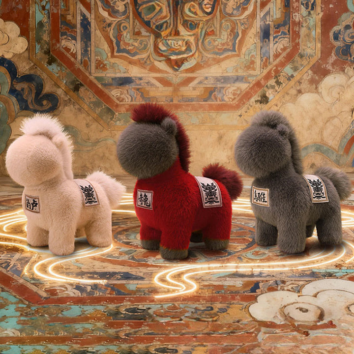 Manta de sillín bordada con Buddha Stones, año del caballo, muñeco de peluche para decoración del hogar - image 14