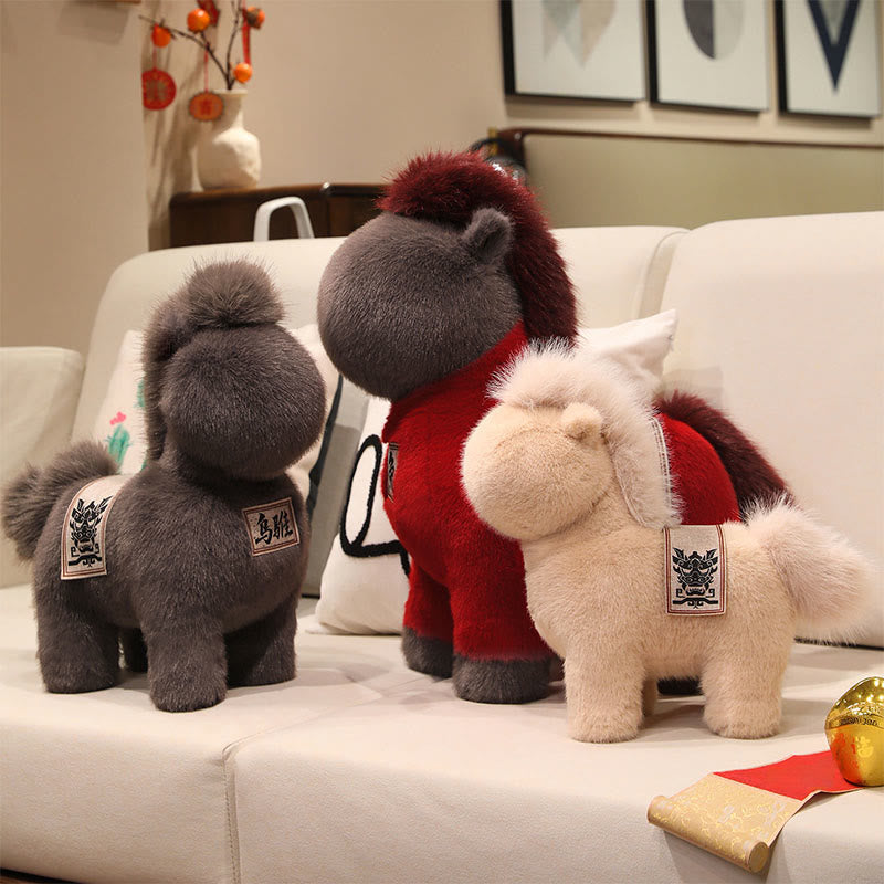 Manta de sillín bordada con Buddha Stones, año del caballo, muñeco de peluche para decoración del hogar - image 11