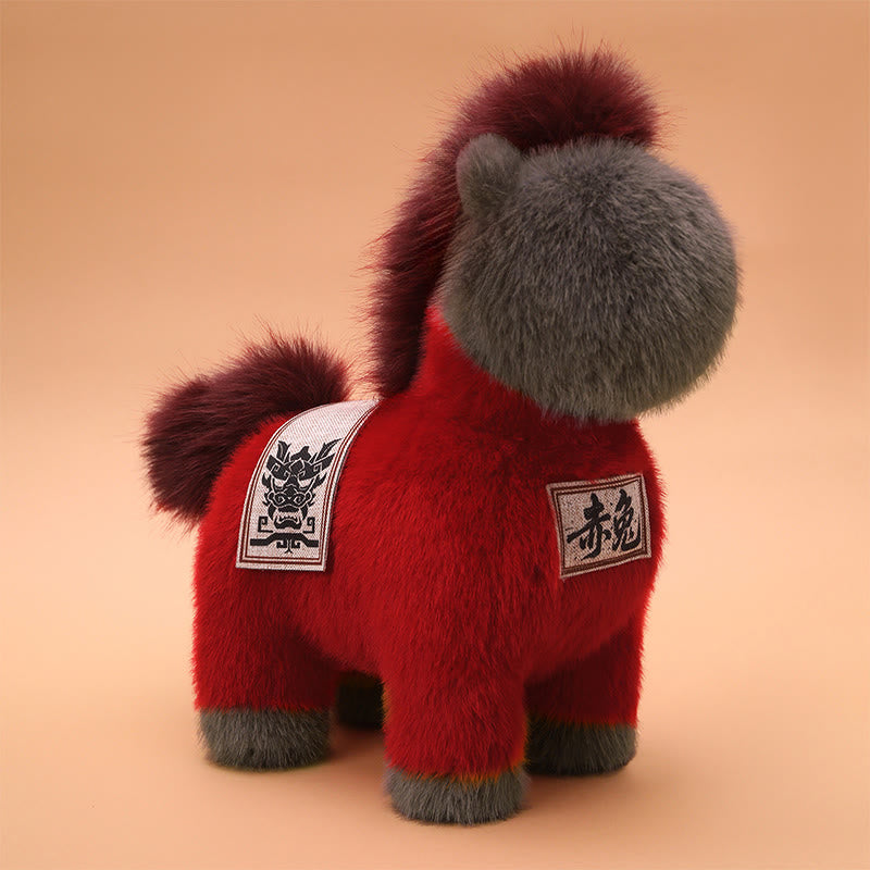 Manta de sillín bordada con Buddha Stones, año del caballo, muñeco de peluche para decoración del hogar - Rojo - 55*52*55cm - image 1