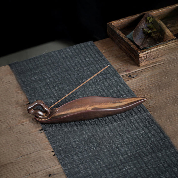 Quemador de incienso con forma de cigarra y barco pequeño de Buddha Stones para decoración del hogar - Barco (25*5,5*5,5 cm) - image 5