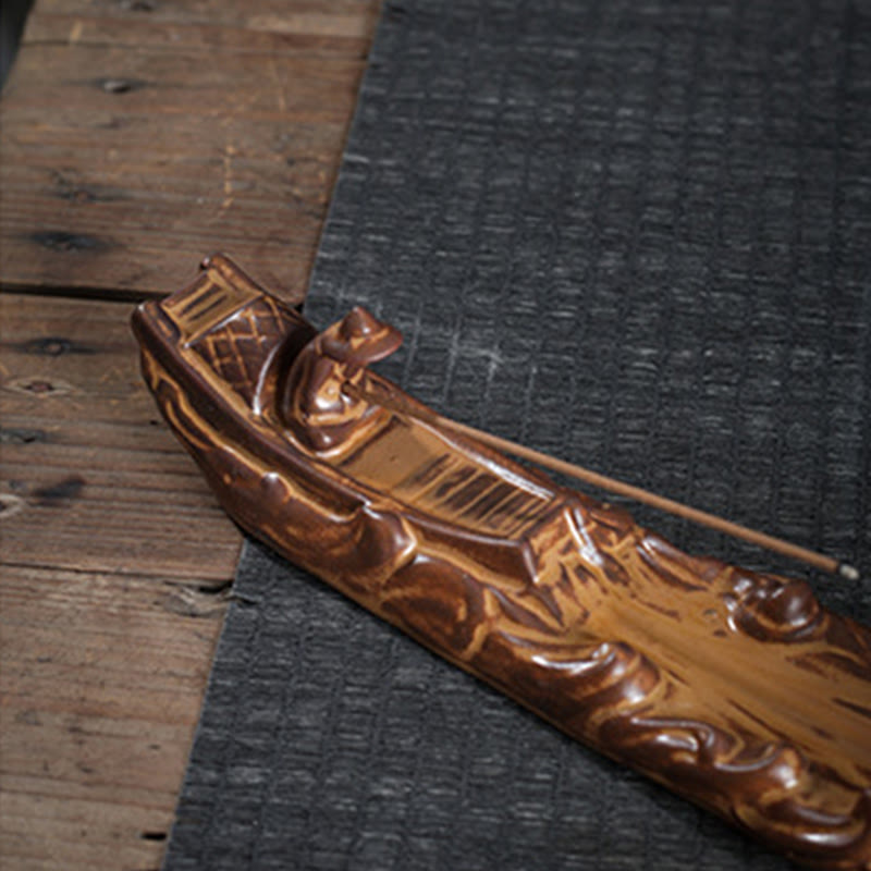 Quemador de incienso con forma de cigarra y barco pequeño de Buddha Stones para decoración del hogar - image 3