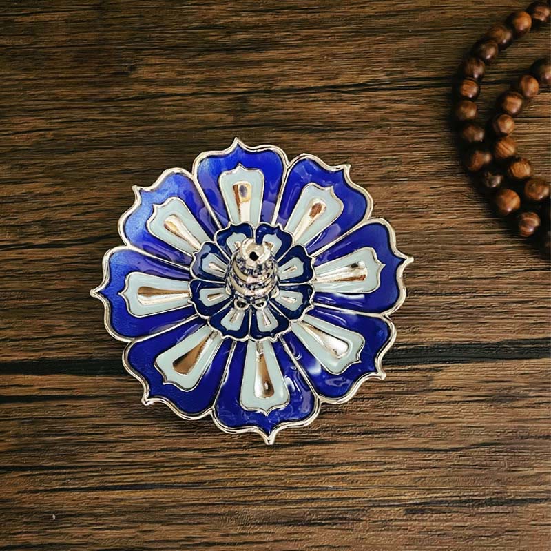Quemador de incienso con diseño de loto y Buddha Stones para decoración del hogar - Loto azul (8,8 x 3,2 cm) - image 1