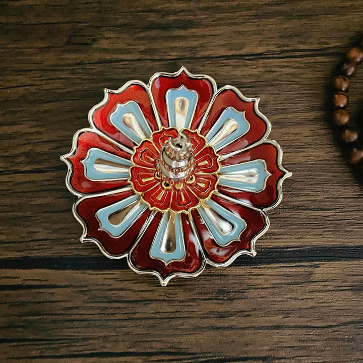 Quemador de incienso con diseño de loto y Buddha Stones para decoración del hogar - Loto rojo (8,8 x 3,2 cm) - image 0