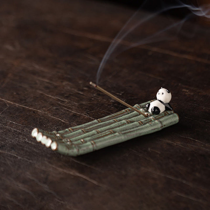 Quemador de incienso con forma de panda y Buddha Stones para decoración del hogar - Panda acostado boca arriba (13,7 x 4,2 x 2,8 cm) - image 10