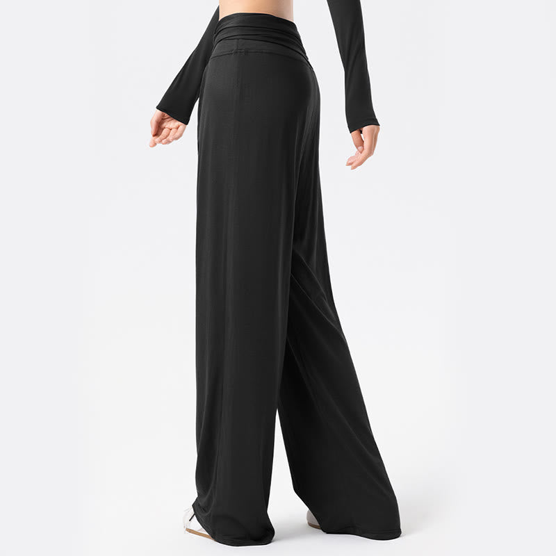 Pantalones deportivos casuales con cordones y transpirables de Buddha Stones para mujer, de pierna ancha - image 1