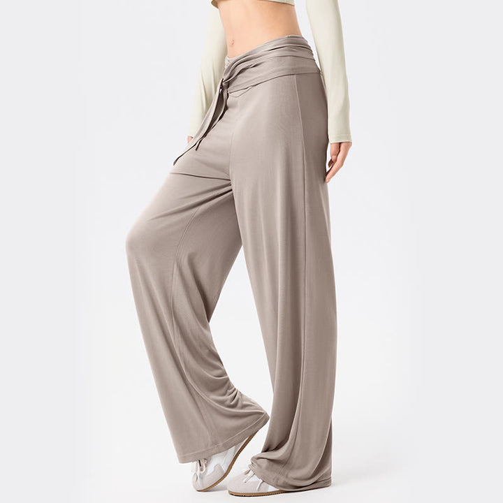 Pantalones deportivos casuales con cordones y transpirables de Buddha Stones para mujer, de pierna ancha - image 16