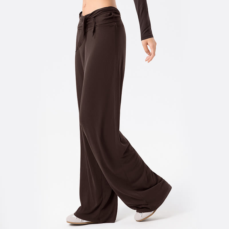 Pantalones deportivos casuales con cordones y transpirables de Buddha Stones para mujer, de pierna ancha - image 11