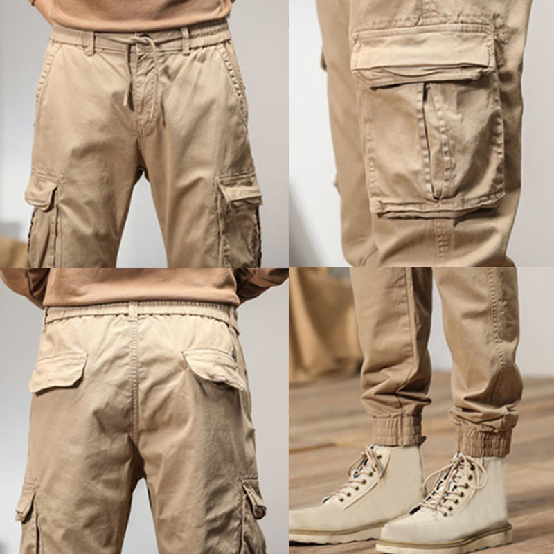 Pantalones de verano de algodón con puños elásticos y bolsillos para hombre de Buddha Stones - image 2