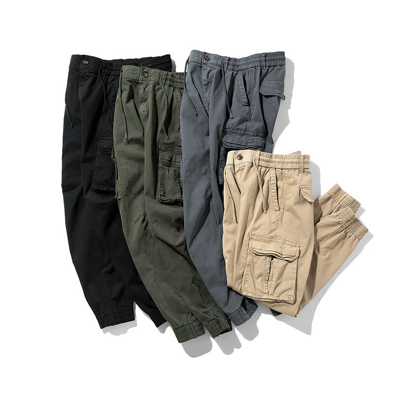 Pantalones de verano de algodón con puños elásticos y bolsillos para hombre de Buddha Stones - image 12