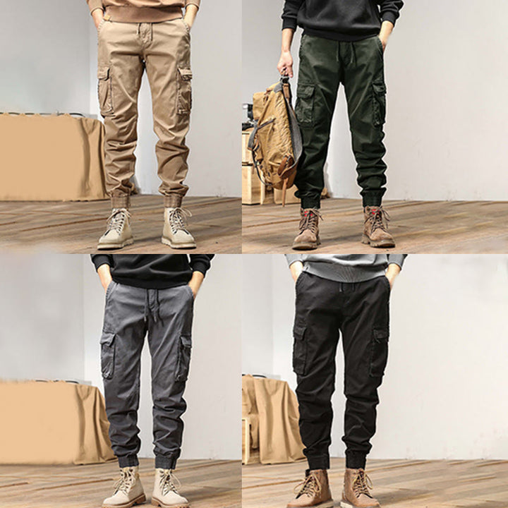 Pantalones de verano de algodón con puños elásticos y bolsillos para hombre de Buddha Stones - image 13