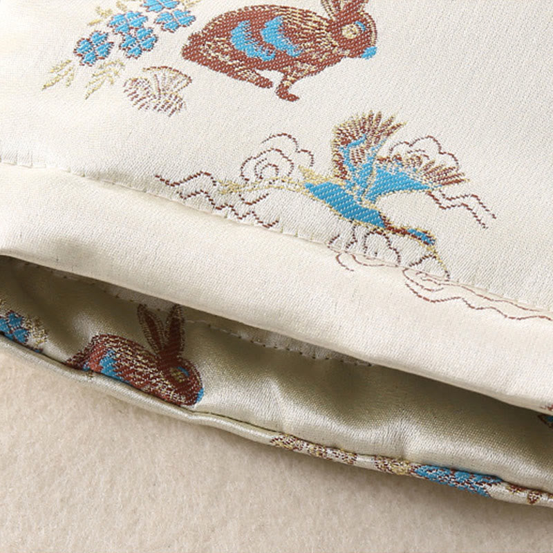 Conjunto de 2 piezas de traje de algodón de manga larga para bebé, niño pequeño, con diseño de conejo y melocotón, con Buddha Stones, cintura elástica y bolsillos - image 9