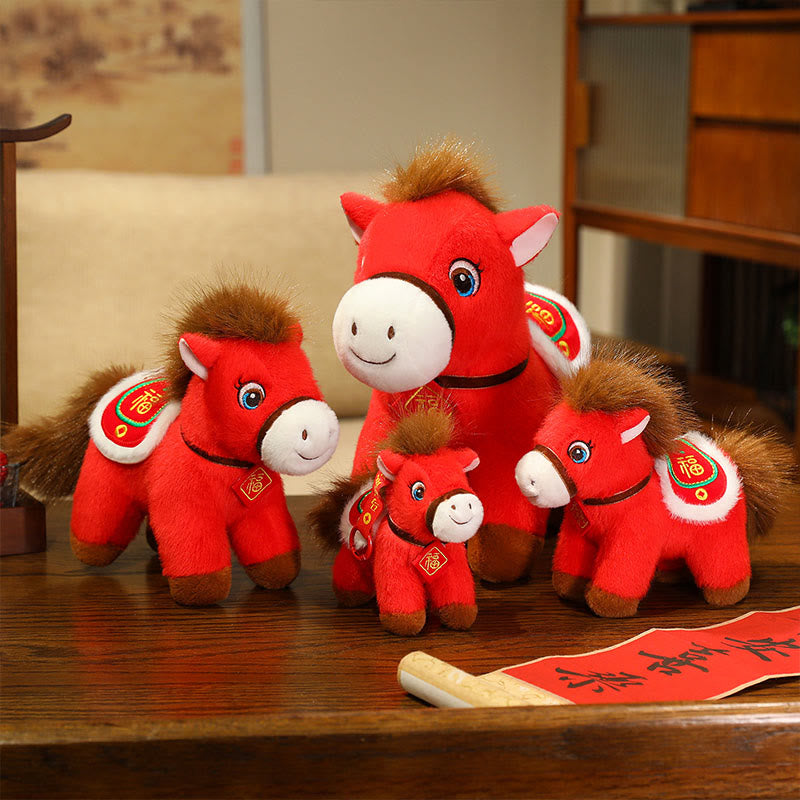 Buddha Stones Muñeco de peluche de caballo Fu del Año del Caballo, prosperidad y fortuna, decoración del hogar. - image 0