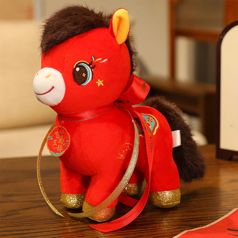 Buddha Stones Muñeco de peluche de caballo alado con diseño de nube auspiciosa del Año del Caballo, decoración energética para el hogar - Caballo - 20 cm (medido desde la oreja hasta el pie) - image 3