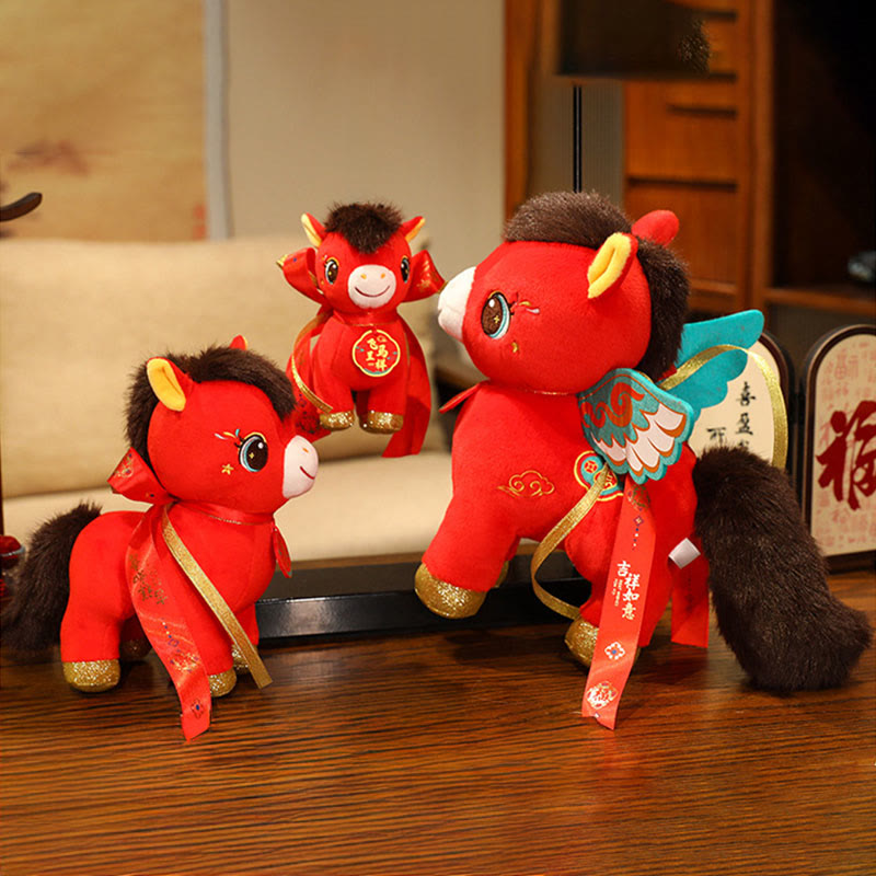 Buddha Stones Muñeco de peluche de caballo alado con diseño de nube auspiciosa del Año del Caballo, decoración energética para el hogar - image 5