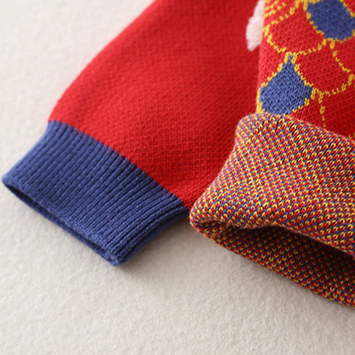 Mameluco de punto de una pieza de manga larga de algodón con estampado de dragón rojo para bebé niño y niña, otoño e invierno, con Buddha Stones - image 8