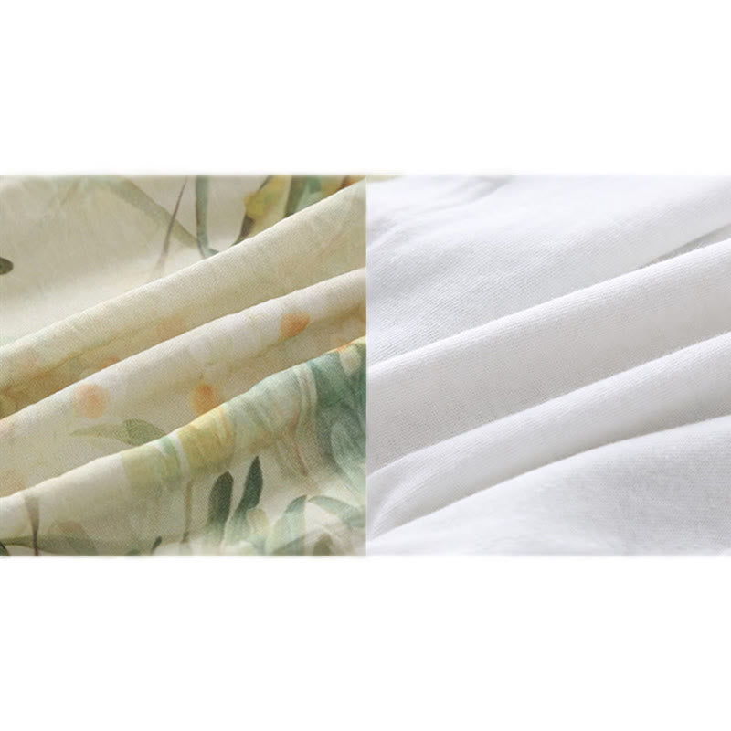 Mameluco de una pieza de algodón de manga larga para bebé niña con diseño de flores beige, hierba verde y piedras de Buddha Stones para primavera y otoño - image 16