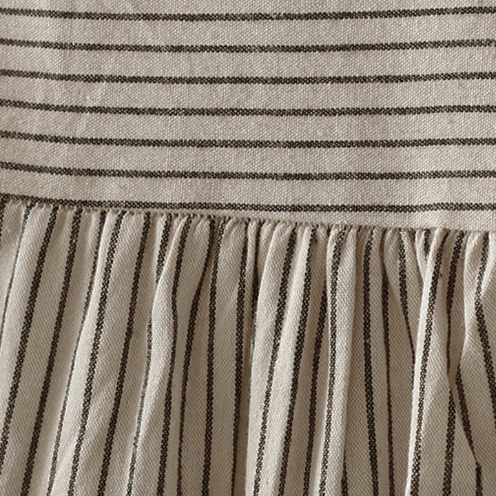 Camisa de manga larga con cuello alto, botones y rayas otoñales para mujer con bolsillos y estampado de Buddha Stones - image 10