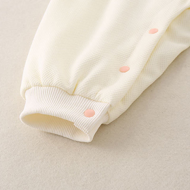 Mono de una pieza de algodón de manga larga para bebé niña con diseño de pabellón de primavera y otoño con Buddha Stones - image 10