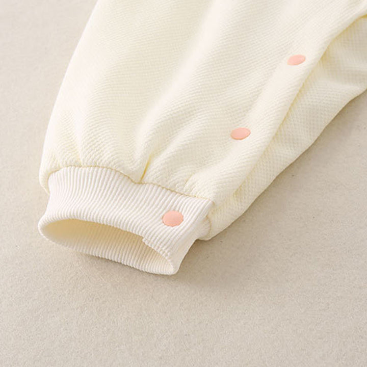 Mono de una pieza de algodón de manga larga para bebé niña con diseño de pabellón de primavera y otoño con Buddha Stones - image 10