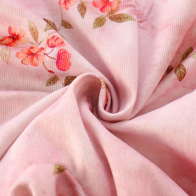 Mameluco de una pieza de algodón de manga larga para bebé niña con diseño de flores rojas, hojas verdes y piedras de Buddha Stones, primavera y otoño - image 7