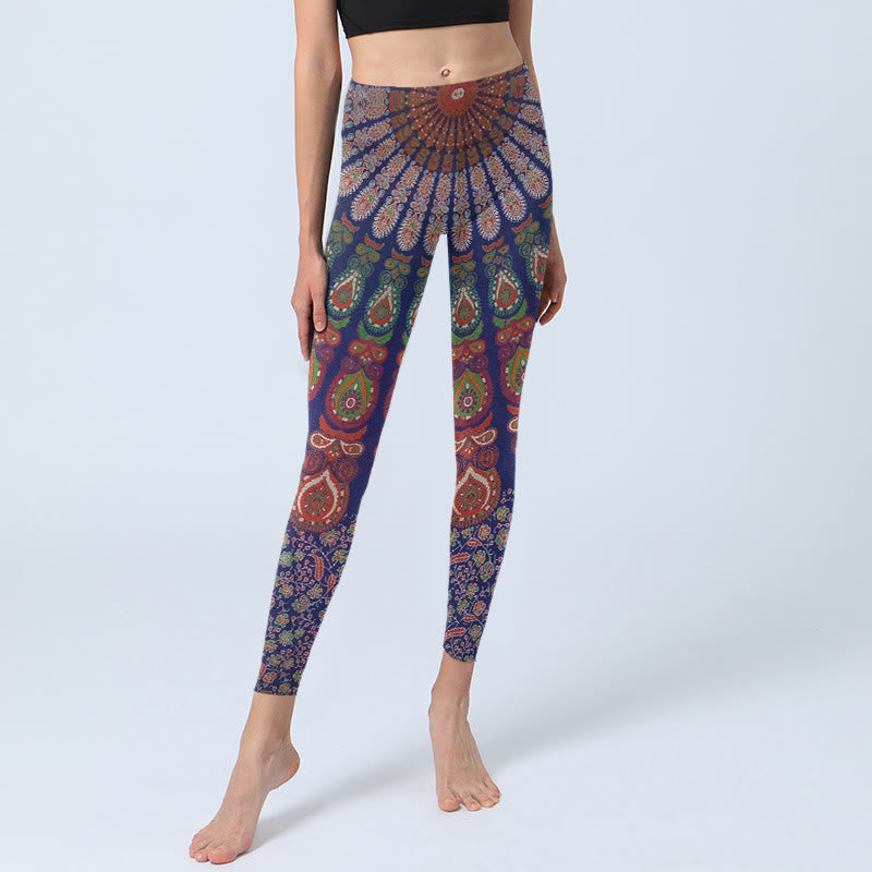 Leggings de yoga para mujer con estampado de cachemira y flores exquisitas de Buddha Stones - image 5