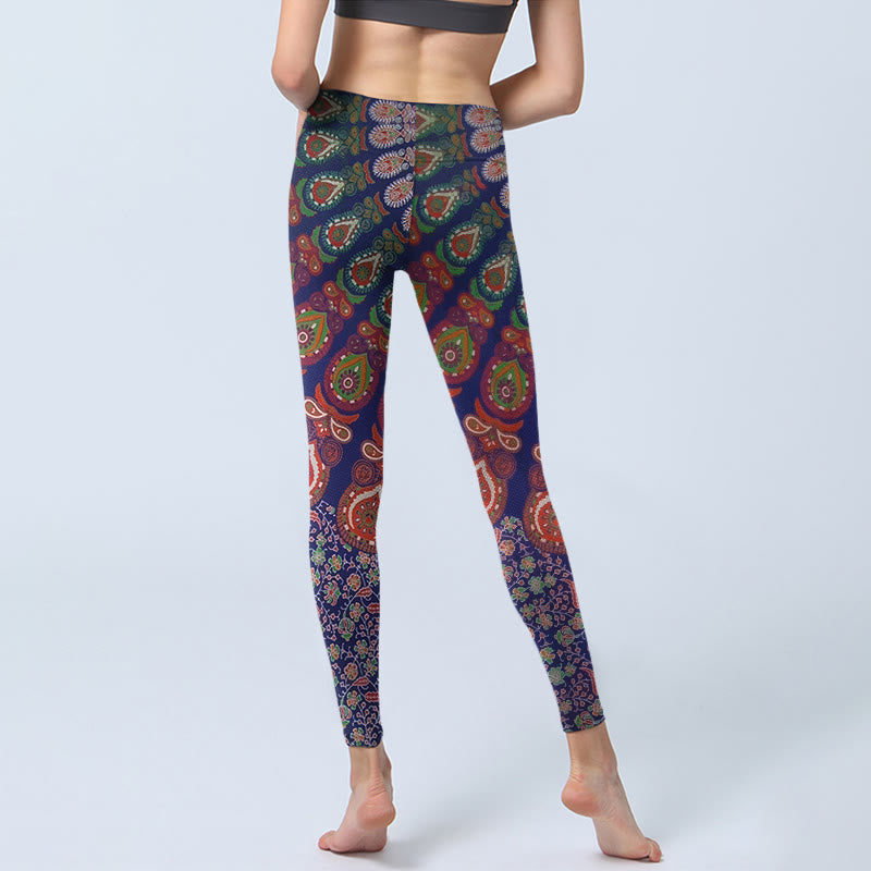 Leggings de yoga para mujer con estampado de cachemira y flores exquisitas de Buddha Stones - image 6