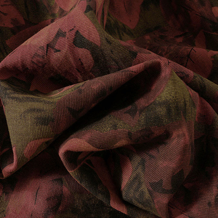 Vestido midi informal de manga larga con estampado floral y bolsillos, con botones y Buddha Stones - image 17